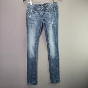 Vigoss Studio Skinny Jeans Dublin Distressed 0 25 Blue Denim Low Rise P7307A